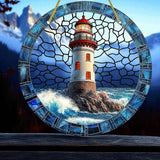 Lighthouse Acrylic Suncatcher 2D Flat 8"x8" Ocean Nautical Wall Art