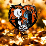 Jack & Sally Heart Enamel Pin – Nightmare Before Christmas Halloween Gift