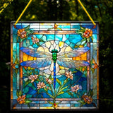Dragonfly Stained Glass Style Suncatcher 8" Acrylic Window Hanging Decor