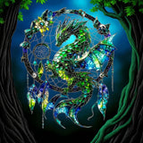 Fantasy Dragon Dreamcatcher Suncatcher 8" Hanging Window Decor Acrylic Art
