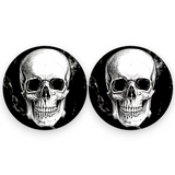 Skull Car Coasters 2pc Gothic Cup Holder Insert Universal Auto Accessory